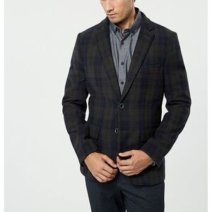 CHECK PRINT NAVY &  GREY BLAZER - 38